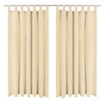 vidaXL Rideau occultant avec boucles 2 Pièces 140 x 225 cm Beige