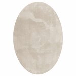 vidaXL Tapis de surface ovale HUARTE Beige 160 x 230 cm 100  Polyester