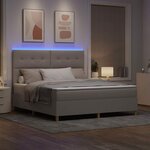 vidaXL Lit à ressort LED avec matelas Taupe 180 x 200 cm tissu
