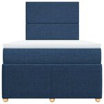 vidaXL Sommier à lattes de lit avec matelas bleu 120x190 cm tissu