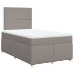 vidaXL Sommier à lattes de lit avec matelas Taupe 120x200 cm Tissu