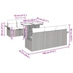 vidaXL Ensemble de canapé de jardin 7 Pièces Gris Poly Rattan