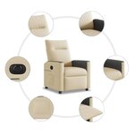 vidaXL Fauteuil inclinable électrique Crème Tissu