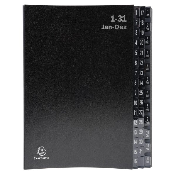 Trieur Rigide Economique Ordonator 32 Compartiments Alphanumériques - 24x34cm - Noir - X 4 - Exacompta