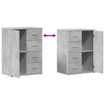 vidaXL Buffet gris béton 59x39x80 cm bois d'ingénierie