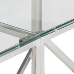 vidaXL Table console argenté acier inoxydable et verre trempé