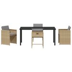 vidaXL Ensemble de salle à manger pour jardin 5 Pièces Beige polyrotin