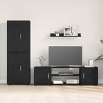 vidaXL Ensemble meuble TV 4 Pièces Chêne noir Bois d'ingénierie
