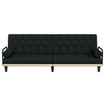 vidaXL Canapé-lit avec accoudoirs noir tissu