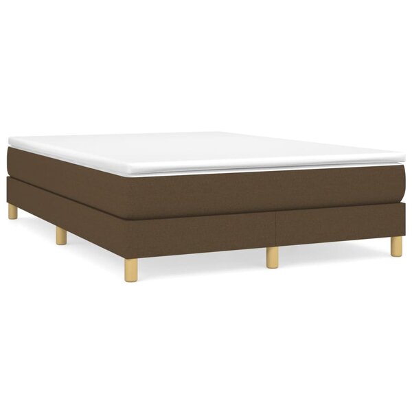 vidaXL Cadre de lit Marron foncé 140x200 cm Tissu