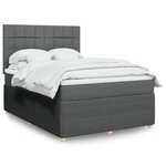 vidaXL Sommier à lattes de lit avec matelas Gris foncé 160x200cm Tissu