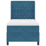 vidaXL Lit à Ressorts avec Matelas LED Bleu 100 x 200 cm Velours