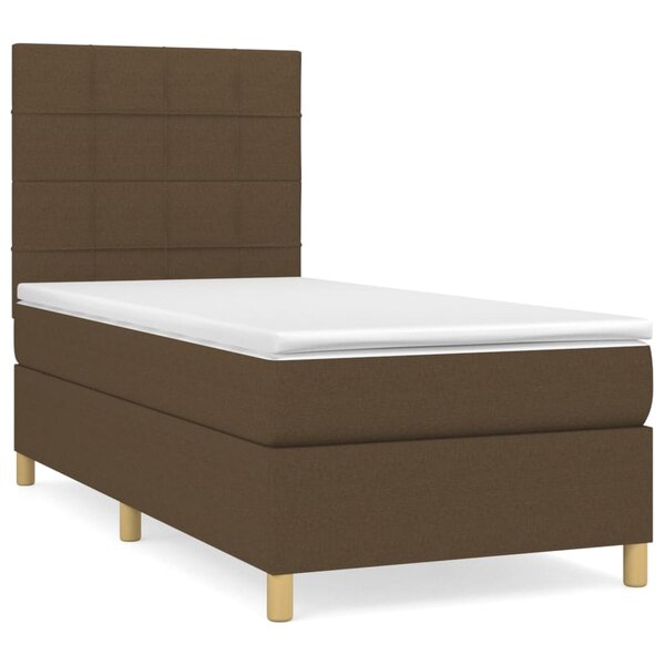 vidaXL Sommier à lattes de lit avec matelas Marron foncé 90x200 cm