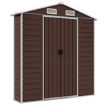 vidaXL Abri de jardin marron 191x725x198 cm acier galvanisé