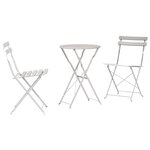 vidaXL Ensemble bistro pliant 3 Pièces Beige Acier