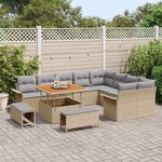 vidaXL Ensemble de canapé de jardin 12 Pièces Beige et Gris clair