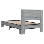 vidaXL Cadre de lit sonoma gris 90x190 cm bois d'ingénierie et métal