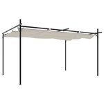 vidaXL Pergola avec toit rétractable crème 395x292x230 cm