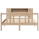 vidaXL Lit bibliothèque sans matelas 135x190 cm bois de pin massif