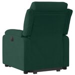 vidaXL Fauteuil inclinable électrique vert foncé velours