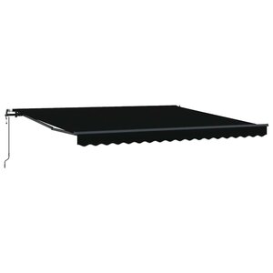 vidaXL Auvent Rétractable Noir 400 × 300 cm Tissu et Aluminium
