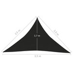 vidaXL Voile d'ombrage 160 g/m² Noir 2 5x2 5x3 5 m PEHD