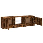 vidaXL Meuble TV avec lumières LED chêne fumé 120x30x35 5 cm
