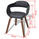 vidaXL Chaises à manger lot de 4 noir bois courbé et similicuir