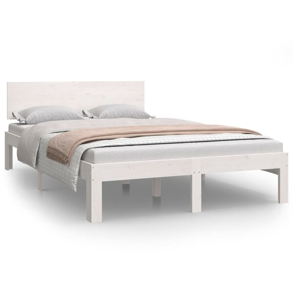 vidaXL Cadre de lit Blanc Bois de pin massif 120x200 cm