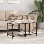 vidaXL Tables basses avec dessus en verre transparent 2 Pièces acier