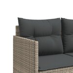 vidaXL Salon de jardin 5 Pièces avec coussins gris clair résine tressée
