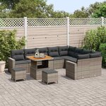 vidaXL Ensemble de canapé de jardin 12 Pièces Gris polyrotin