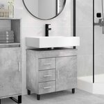vidaXL Unité de vanité de salle de bain Gris béton 60 x 35 x 60 cm