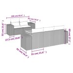 vidaXL Salon de jardin 6 Pièces avec coussins gris résine tressée