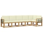 vidaXL Ensemble de canapés d'extérieur 6 pc Blanc et crème Polyester