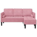 vidaXL Canapé 3 places avec chaise L en velours rose clair de 160 cm