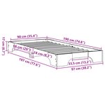 vidaXL Cadre de Lit Marron Ciré Bois Massif 90 x 190 cm Durable