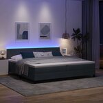 vidaXL Lit à ressorts avec matelas Gris foncé 200 x 200 cm Velours