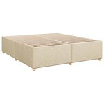 vidaXL Sommier à lattes de lit avec matelas Crème 200x200 cm Tissu