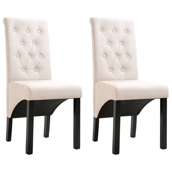 vidaXL Chaises à manger lot de 2 crème tissu
