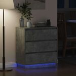 vidaXL Cabinet de chevet avec tiroir avec Gris béton 71 x 34.5 x 75 cm