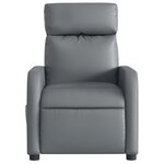 vidaXL Fauteuil de massage inclinable électrique gris similicuir