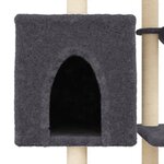 vidaXL Arbre à chat avec griffoirs en sisal Gris foncé 131 cm