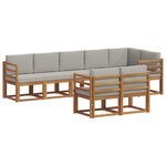 vidaXL Ensemble de canapés d'extérieur 8 pc Gris Naturel et Clair