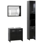 vidaXL Ensemble de meubles de salle de bain 3 Pièces Noir Bois ingénierie