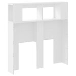 vidaXL Tête de lit à LED blanc 100x18 5x103 5 cm bois d'ingénierie