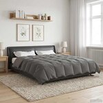 vidaXL Duvet d'hiver Matelassé Gris clair 200 x 240 cm Microfibre
