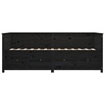 vidaXL Lit de jour sans matelas noir 90x200 cm bois de pin massif