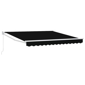 vidaXL Auvent Rétractable Noir 350 x 250 cm tissu