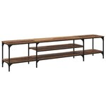 vidaXL Meuble TV Bois Ancien 201 x 35 x 45 cm Bois d'ingénierie et fer